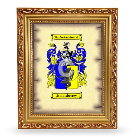 Stannsberrey Coat of Arms Framed - Gold