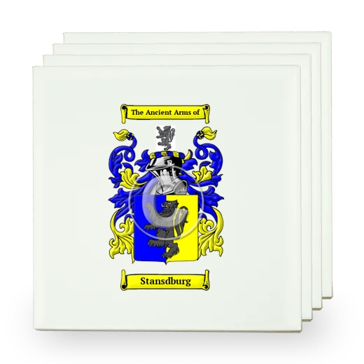 Stansdburg Set of Four Small Tiles with Coat of Arms