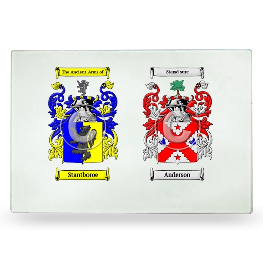 Double Coat of Arms Glass Cutting Board