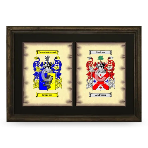 Double Coat of Arms Framed - Brown