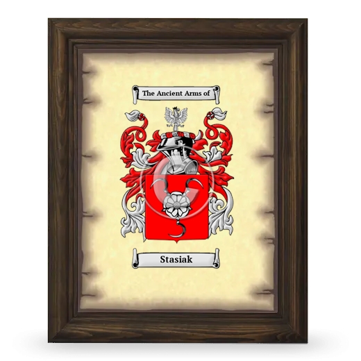 Stasiak Coat of Arms Framed - Brown