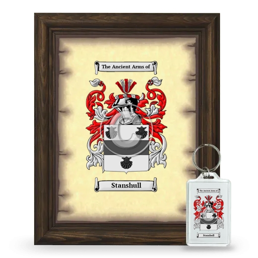Stanshull Framed Coat of Arms and Keychain - Brown