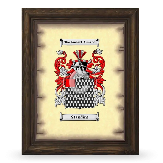 Standint Coat of Arms Framed - Brown