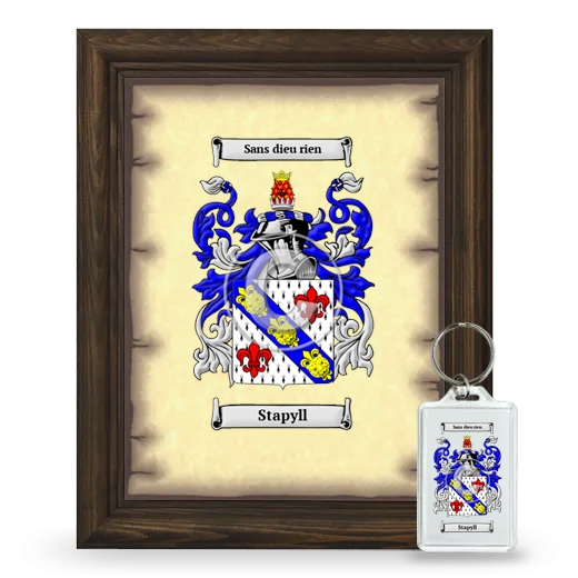 Stapyll Framed Coat of Arms and Keychain - Brown