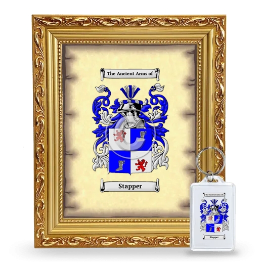 Stapper Framed Coat of Arms and Keychain - Gold