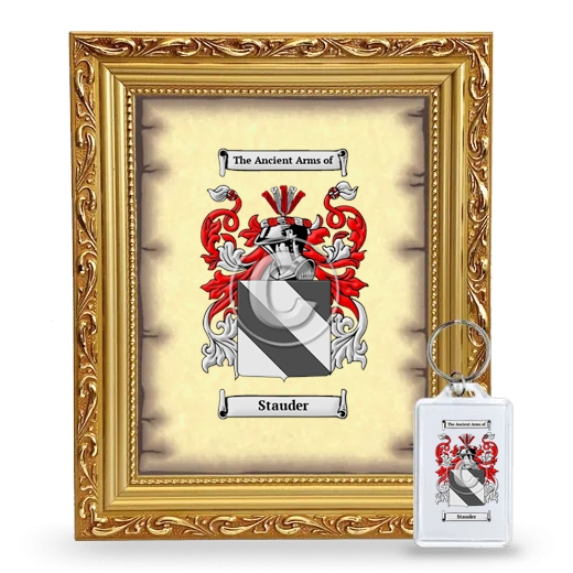 Stauder Framed Coat of Arms and Keychain - Gold