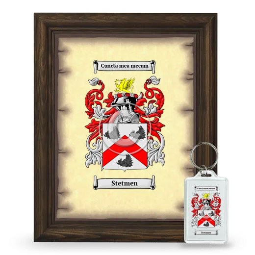 Stetmen Framed Coat of Arms and Keychain - Brown