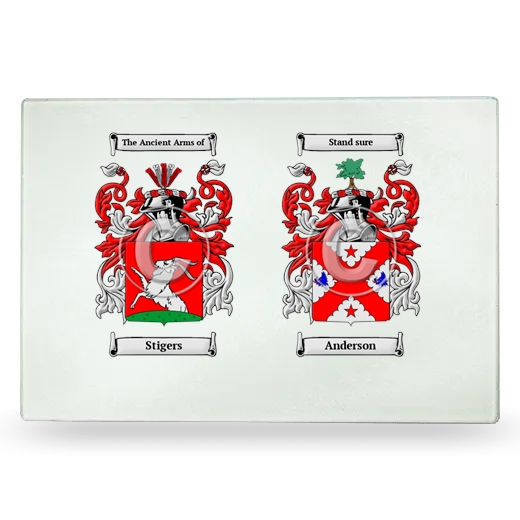 Double Coat of Arms Glass Cutting Board