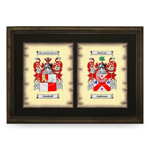 Double Coat of Arms Framed - Brown