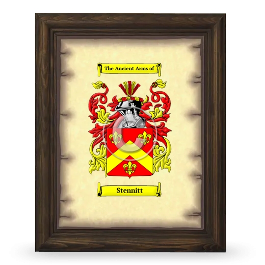 Stennitt Coat of Arms Framed - Brown