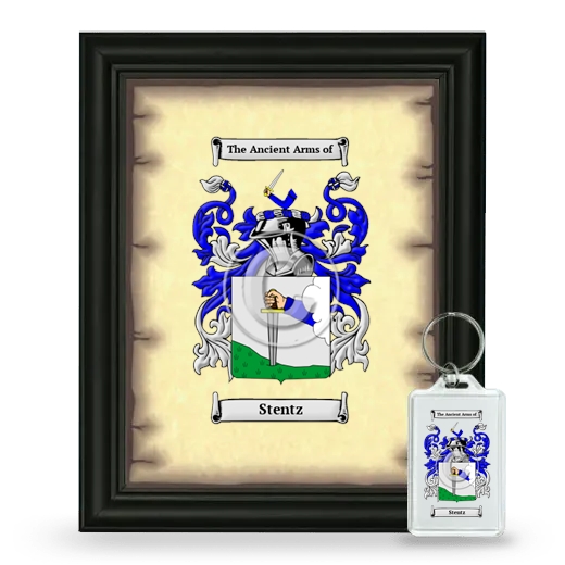 Stentz Framed Coat of Arms and Keychain - Black