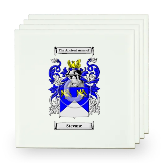 Stevane Set of Four Small Tiles with Coat of Arms