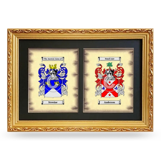 Double Coat of Arms Framed - Gold