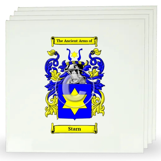 Starn Set of Four Large Tiles with Coat of Arms