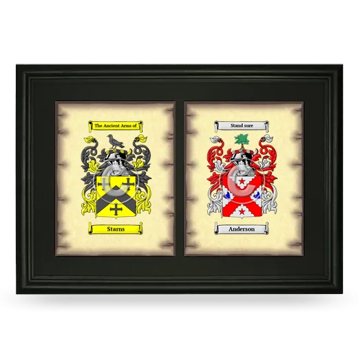 Double Coat of Arms Framed - Black