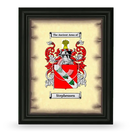 Stephensen Coat of Arms Framed - Black