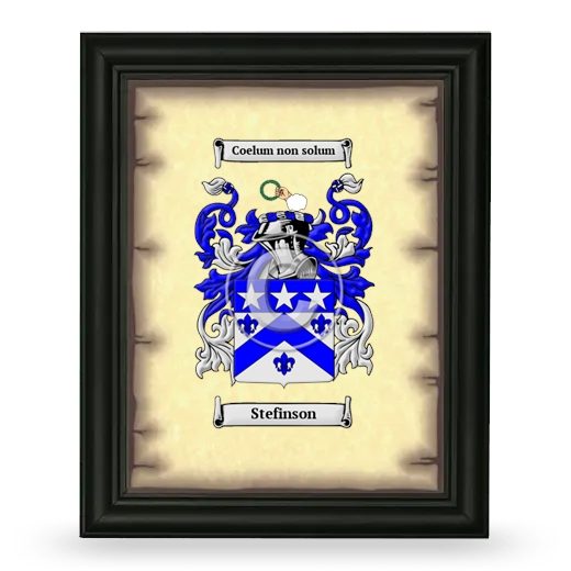 Stefinson Coat of Arms Framed - Black