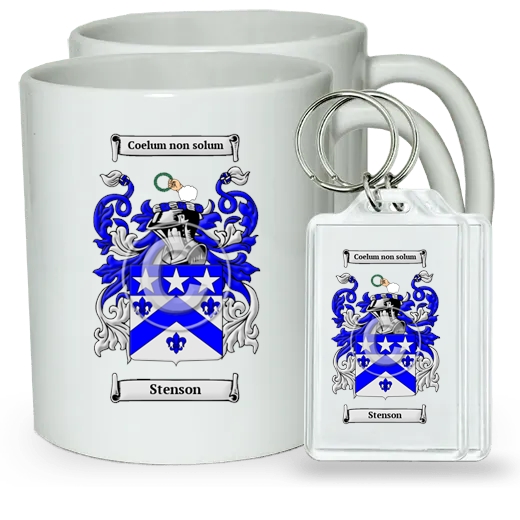 Stenson Pair of Coffee Mugs and Pair of Keychains