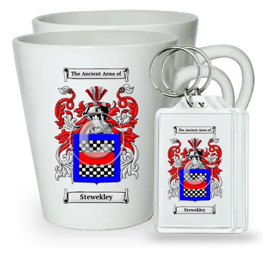 Stewekley Pair of Latte Mugs and Pair of Keychains