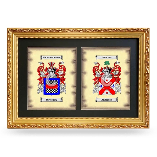 Double Coat of Arms Framed - Gold