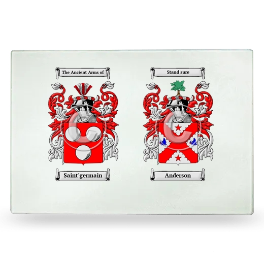 Double Coat of Arms Glass Cutting Board