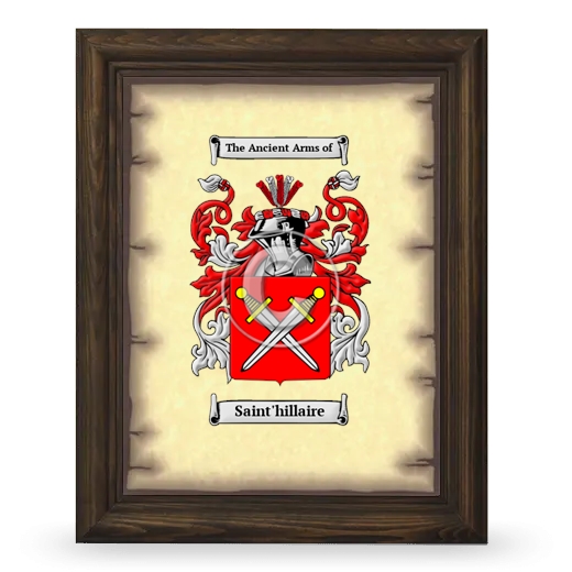 Saint'hillaire Coat of Arms Framed - Brown