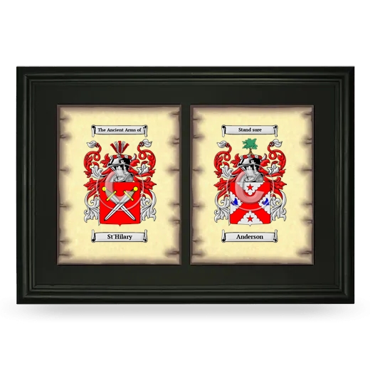 Double Coat of Arms Framed - Black