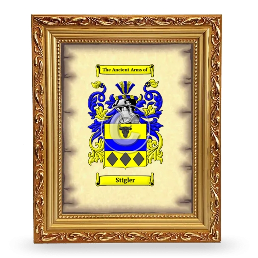 Stigler Coat of Arms Framed - Gold