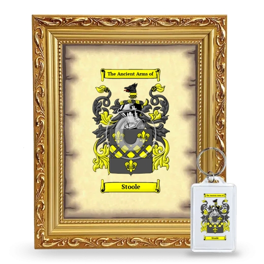 Stoole Framed Coat of Arms and Keychain - Gold