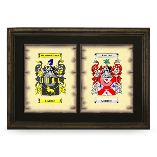 Double Coat of Arms Framed - Brown