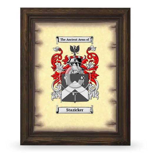 Stazicker Coat of Arms Framed - Brown