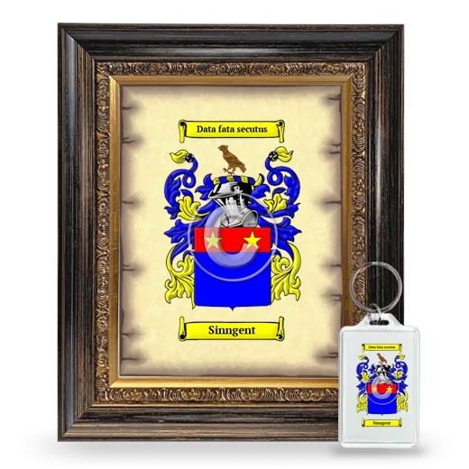 Sinngent Framed Coat of Arms and Keychain - Heirloom