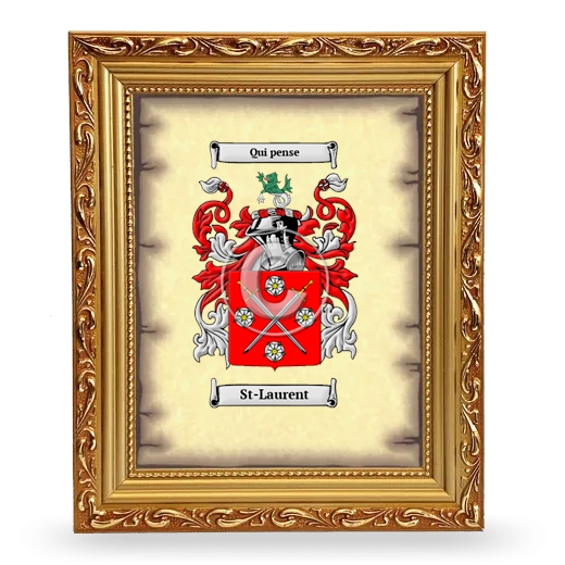 St-Laurent Coat of Arms Framed - Gold