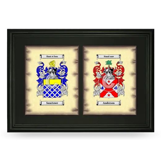 Double Coat of Arms Framed - Black