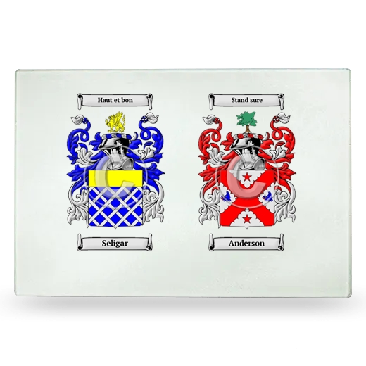 Double Coat of Arms Glass Cutting Board