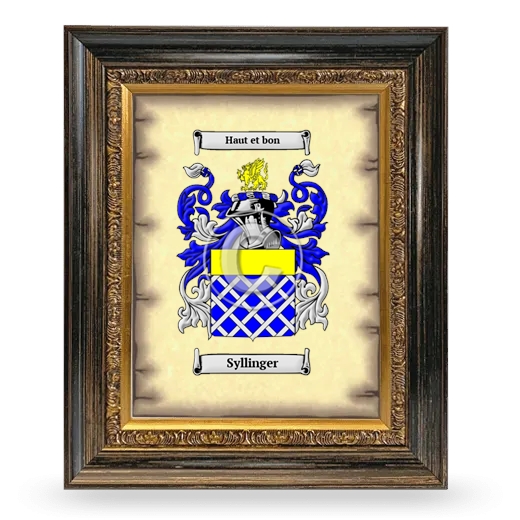 Syllinger Coat of Arms Framed - Heirloom