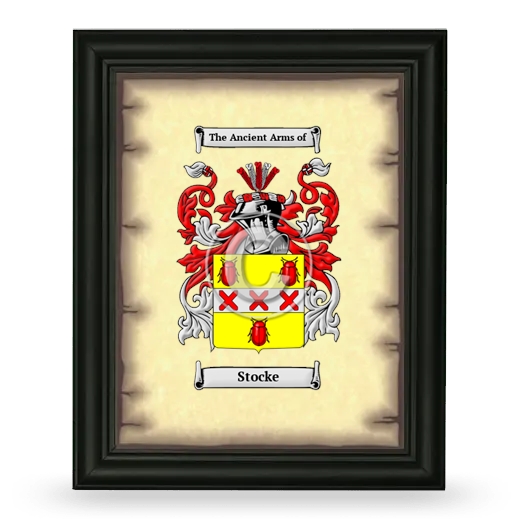 Stocke Coat of Arms Framed - Black