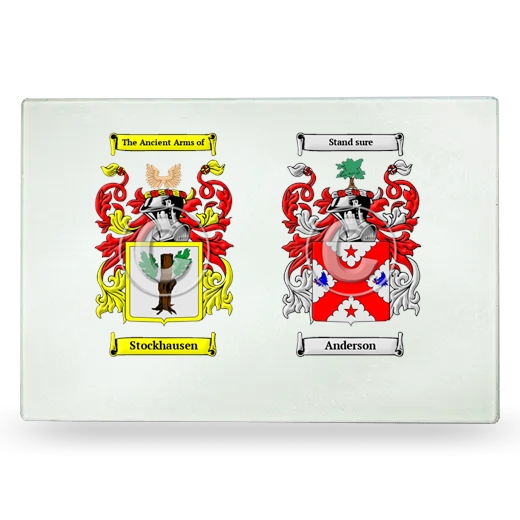 Double Coat of Arms Glass Cutting Board