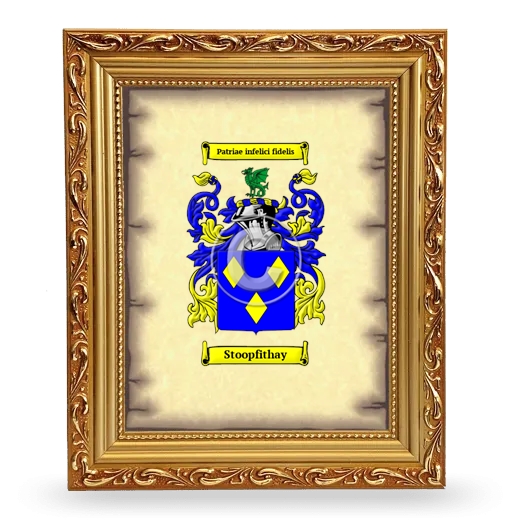 Stoopfithay Coat of Arms Framed - Gold