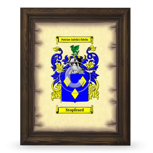 Stopfeard Coat of Arms Framed - Brown