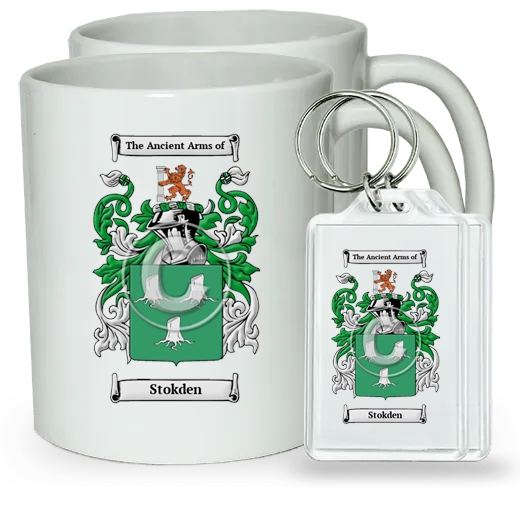 Stokden Pair of Coffee Mugs and Pair of Keychains