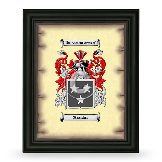 Stoddar Coat of Arms Framed - Black