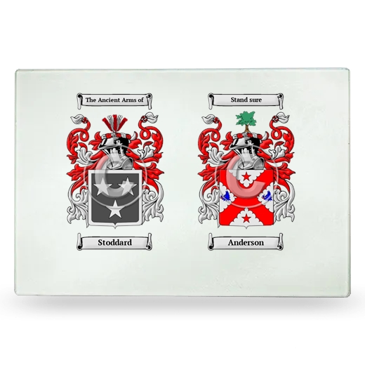 Double Coat of Arms Glass Cutting Board