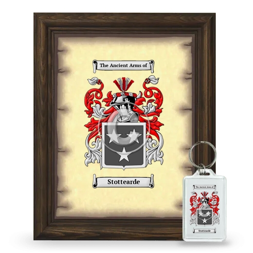 Stottearde Framed Coat of Arms and Keychain - Brown