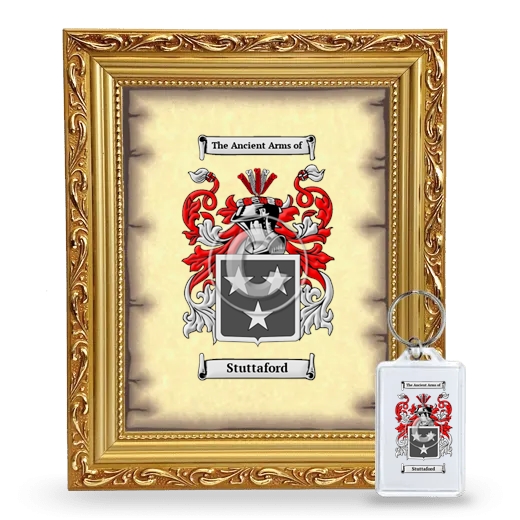 Stuttaford Framed Coat of Arms and Keychain - Gold