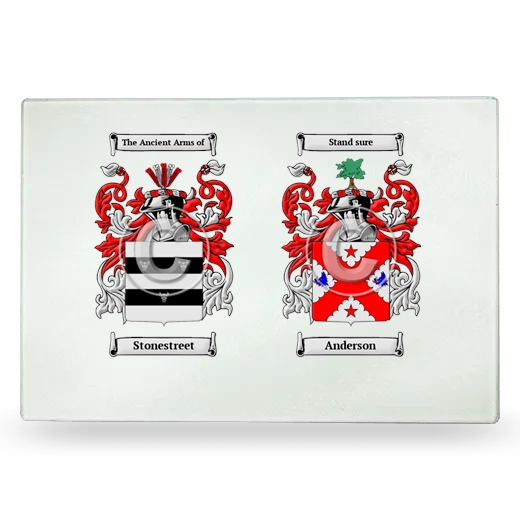 Double Coat of Arms Glass Cutting Board