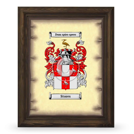 Stores Coat of Arms Framed - Brown