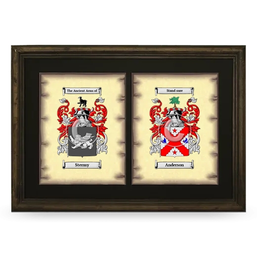 Double Coat of Arms Framed - Brown