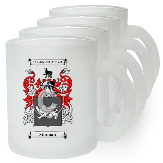 Storman Set of 4 Frosted Glass Mugs