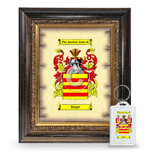 Sture Framed Coat of Arms and Keychain - Heirloom